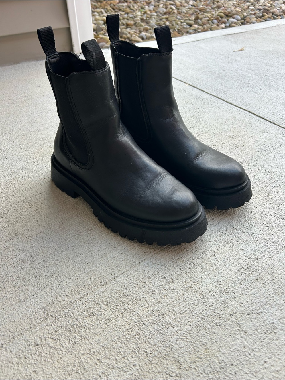 Thursday Boot Company Black Leather Lug Chelsea Boots